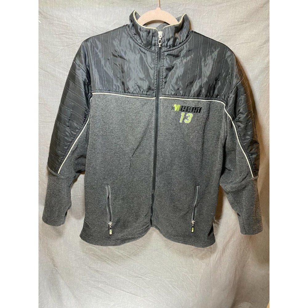 Mecca 13 Jacket Adult Medium‎ Grey Spell Out Zip Light Weight Coat Mens.